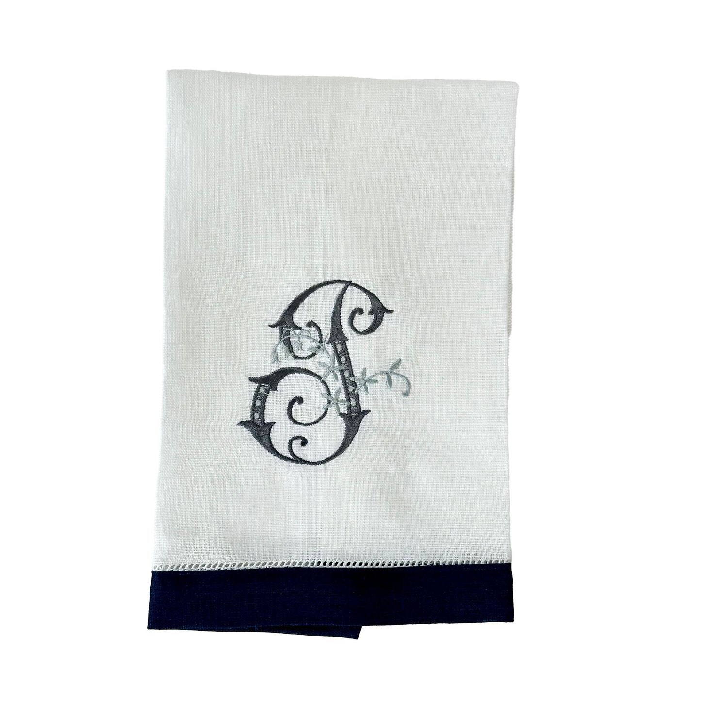 Sferra Linen Guest Towel with Contrasting Border