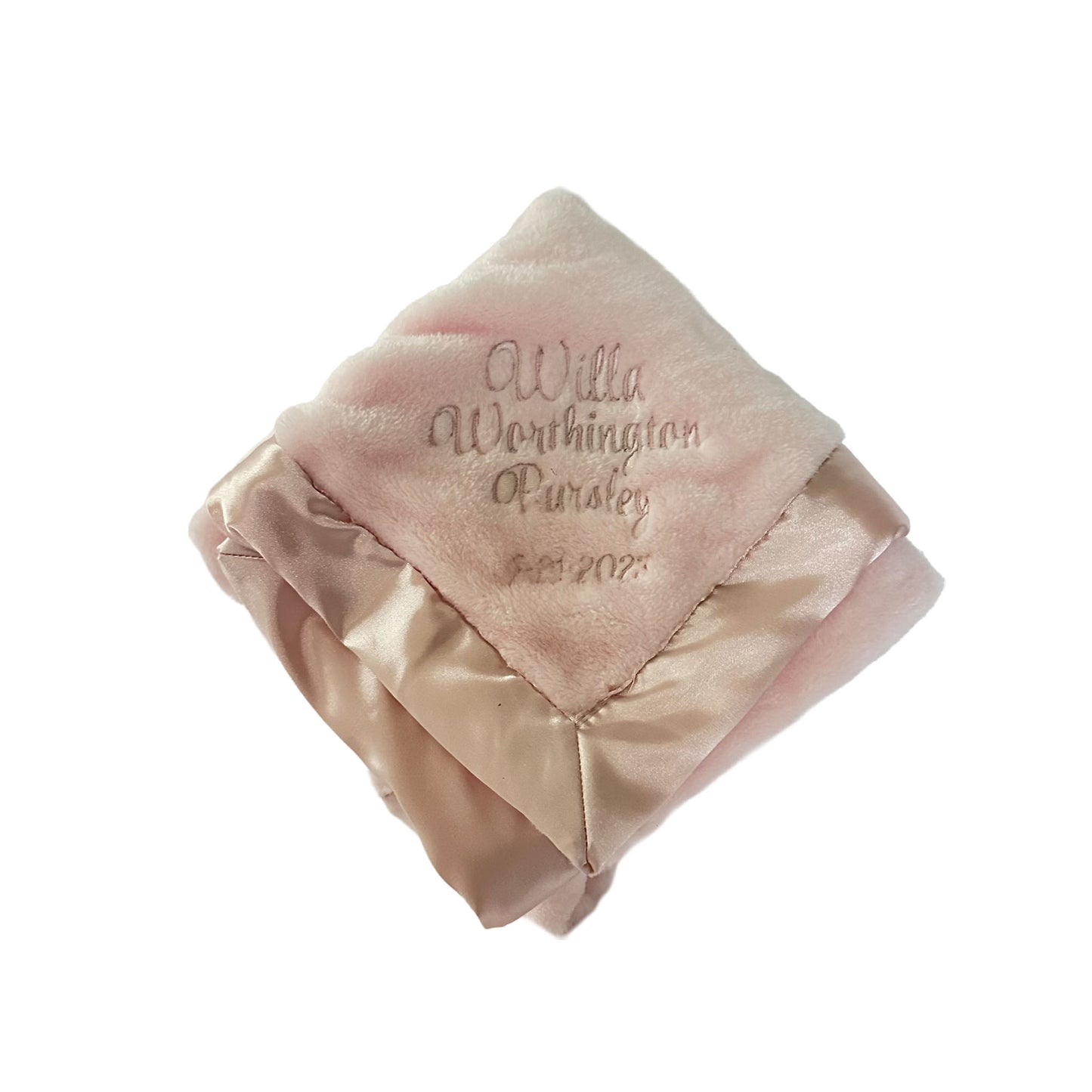 Baby Fleece and Satin Security Blanket Monogrammed