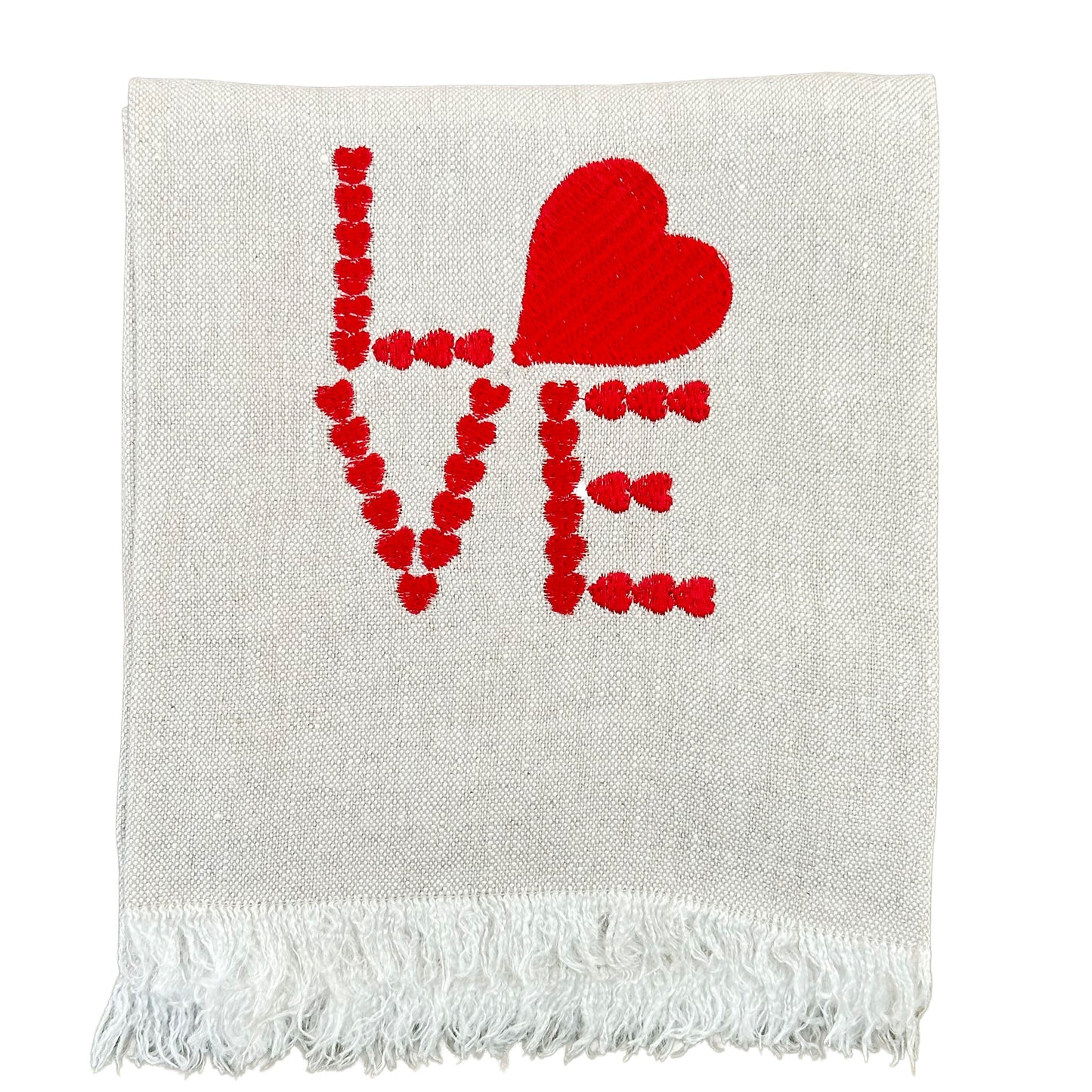 Linen Tea Towel, Valentine's Day