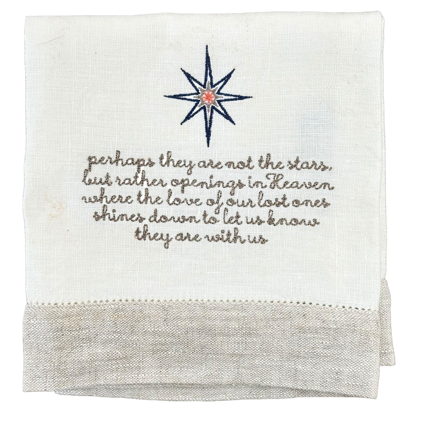 Linen Tea Towel, Bereavement Quote