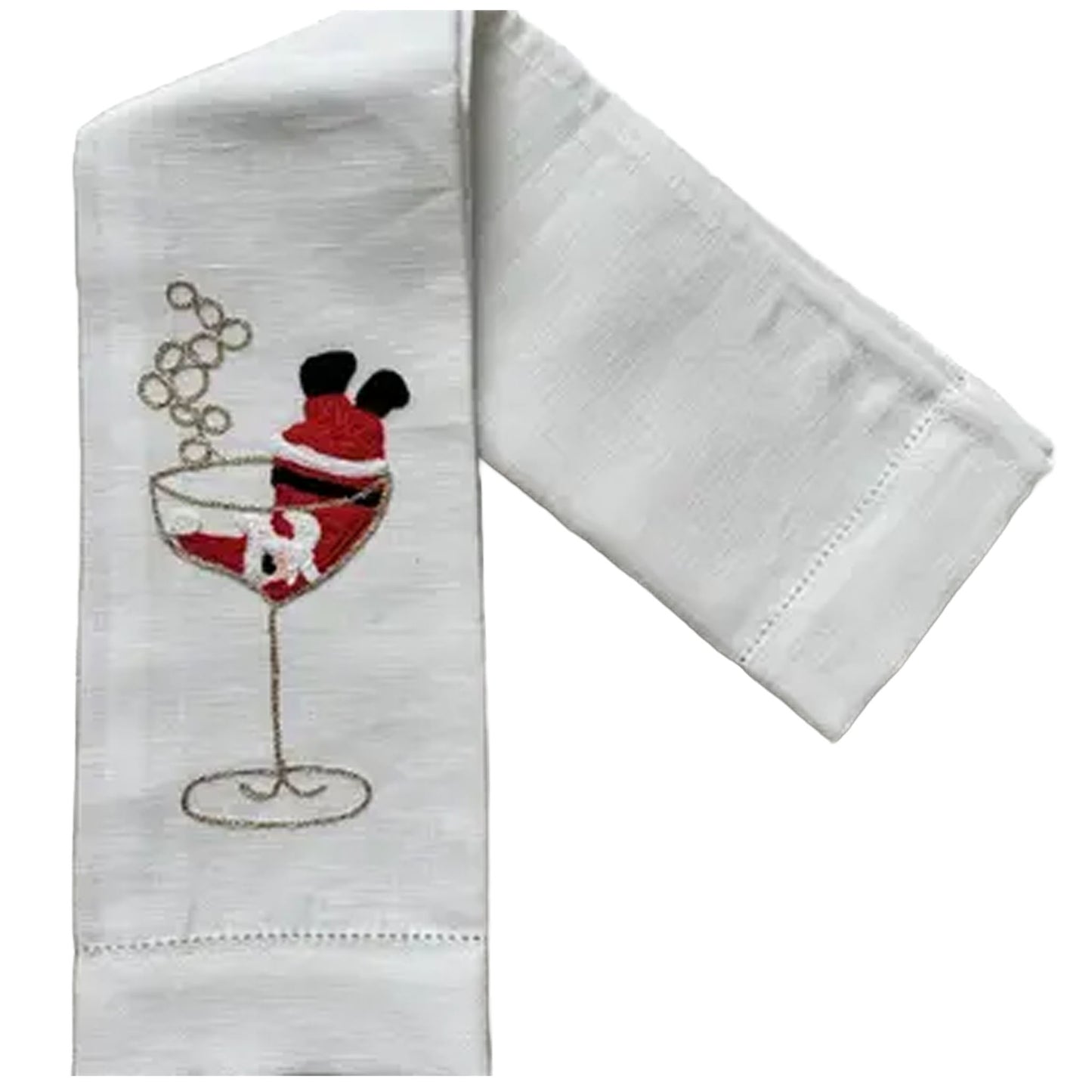 Busatti Guest Towel, Santa in a Glass