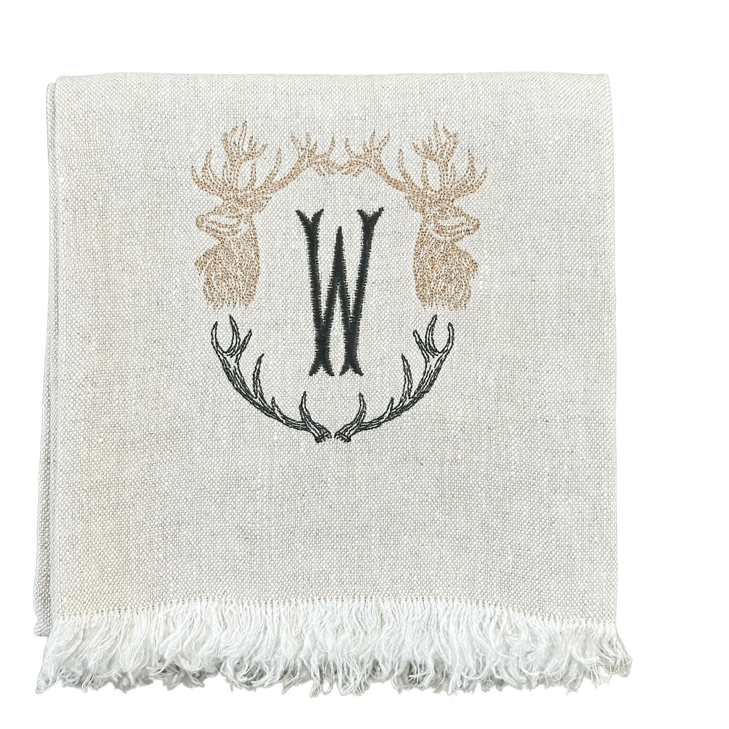 Linen Tea Towel, Stags and Antlers